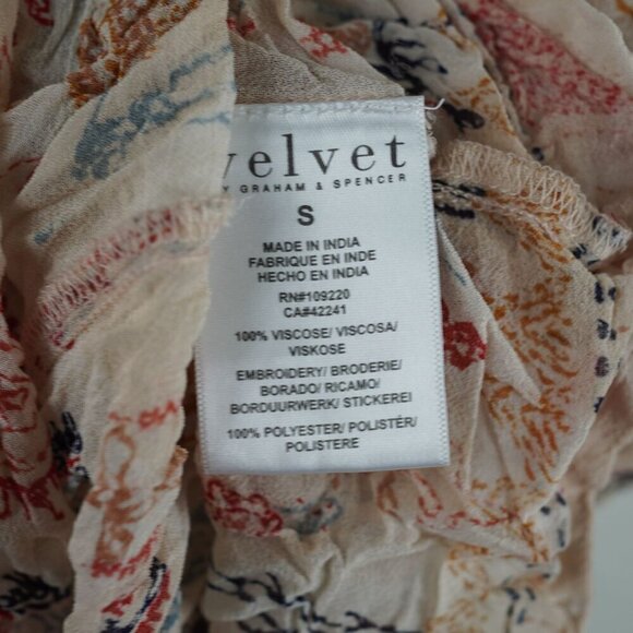 Velvet by Graham and Spencer Tawni Cleo Embroidered Peasant Boho MINI Dress - Picture 12 of 12